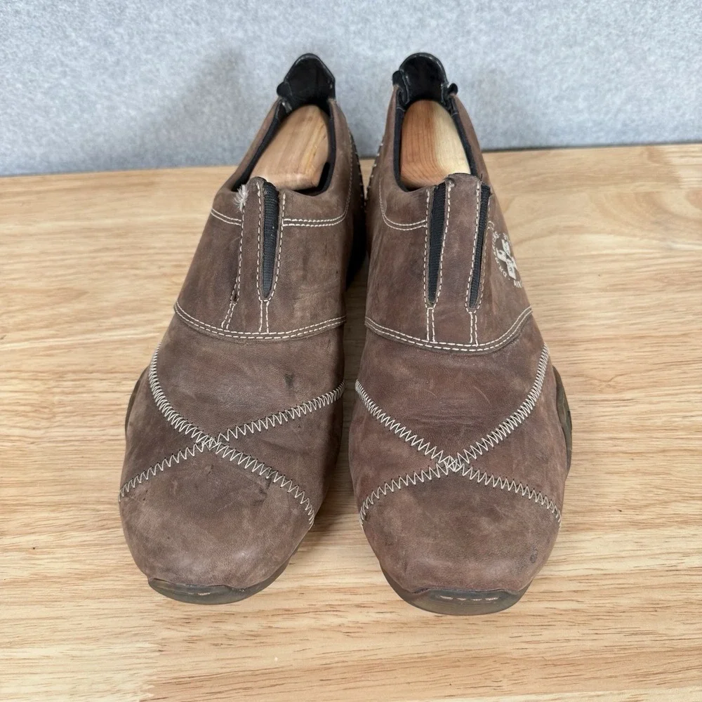 Dr. Martens Slip-on Shoes Mens US 10 Brown Nubuck Leather Air Cushion Sole 12292